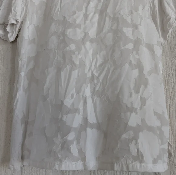 Rxb Sheer White Floral Tshirt Applique Flowers Embroidered Femme Goddess Spring - Picture 4 of 9